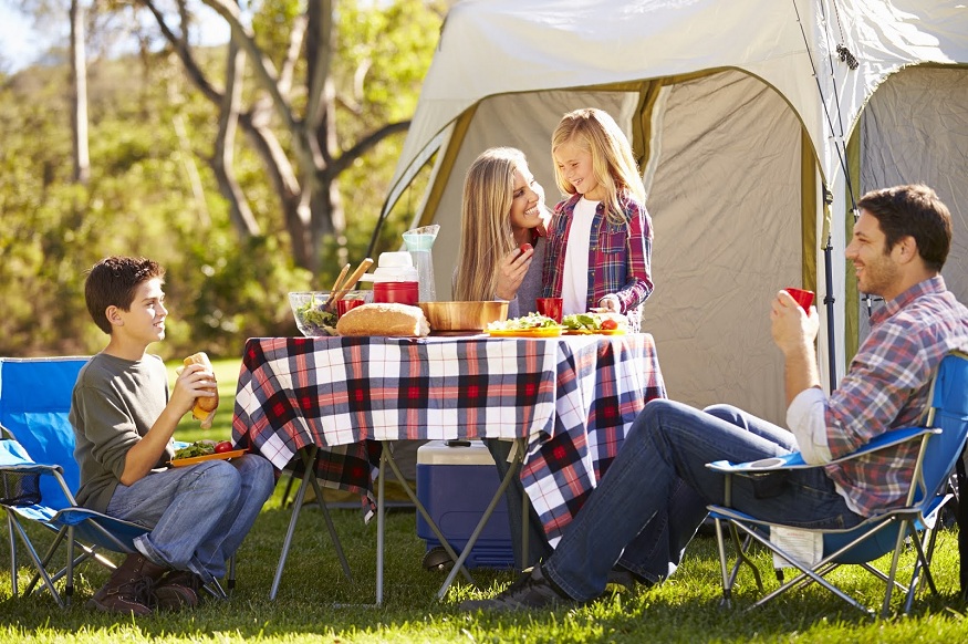 family camping holiday